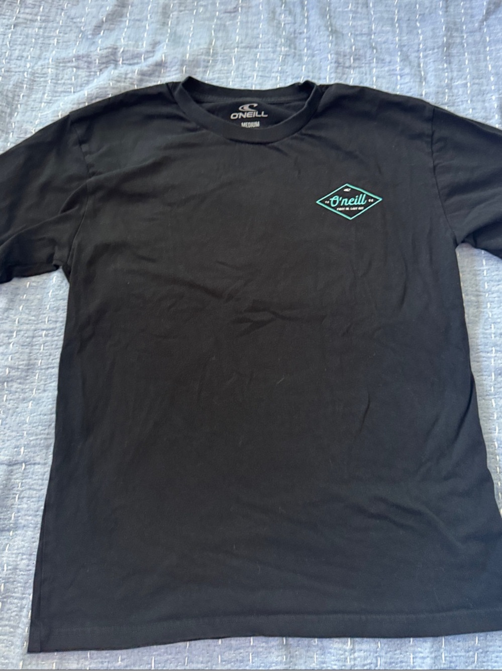 O'Neill Black Short Sleeve Tee with Teal Logo